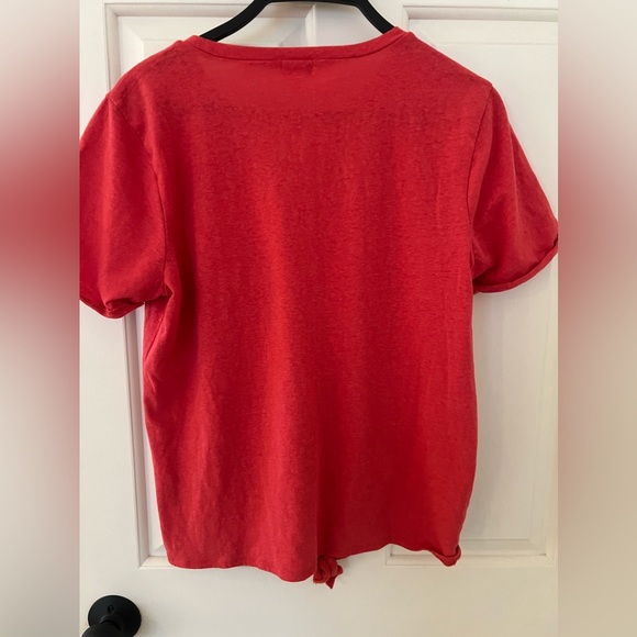 J. Crew Tie Front T-shirt (red) Size M - Picture 2 of 5